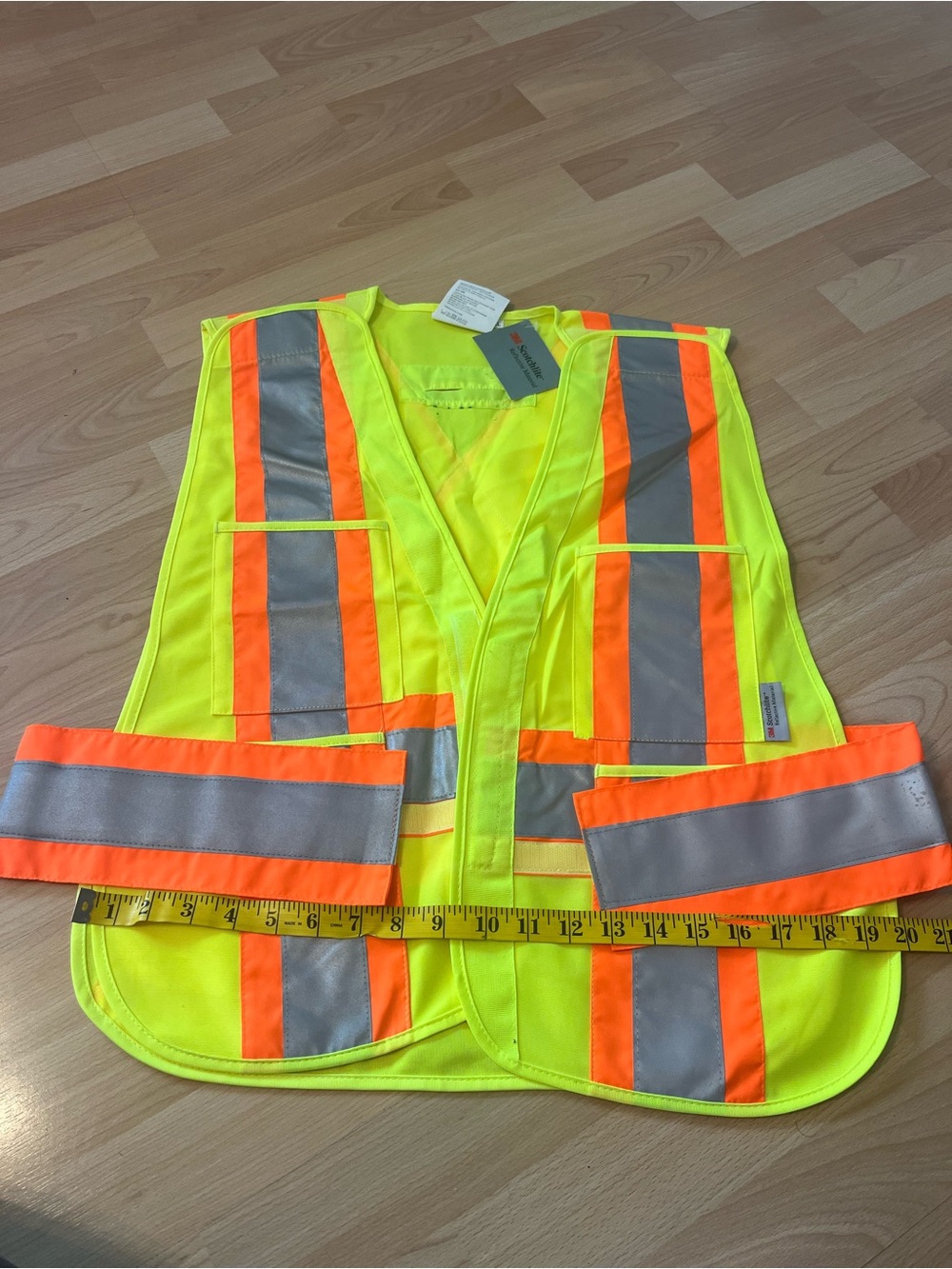 High-Visibility Safety Vest - Neon Yellow with Orange & Reflective Stripes XL